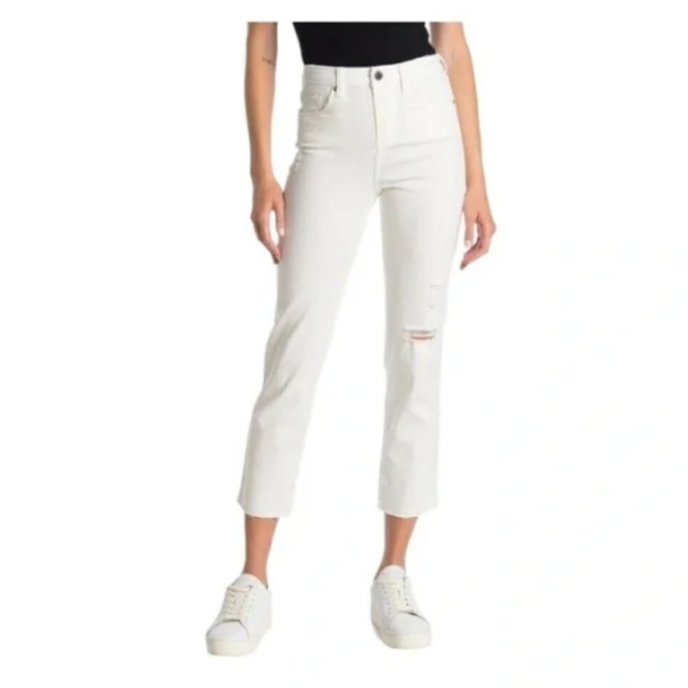 NWT Blank NYC The Madison High Rise Crop White Jeans